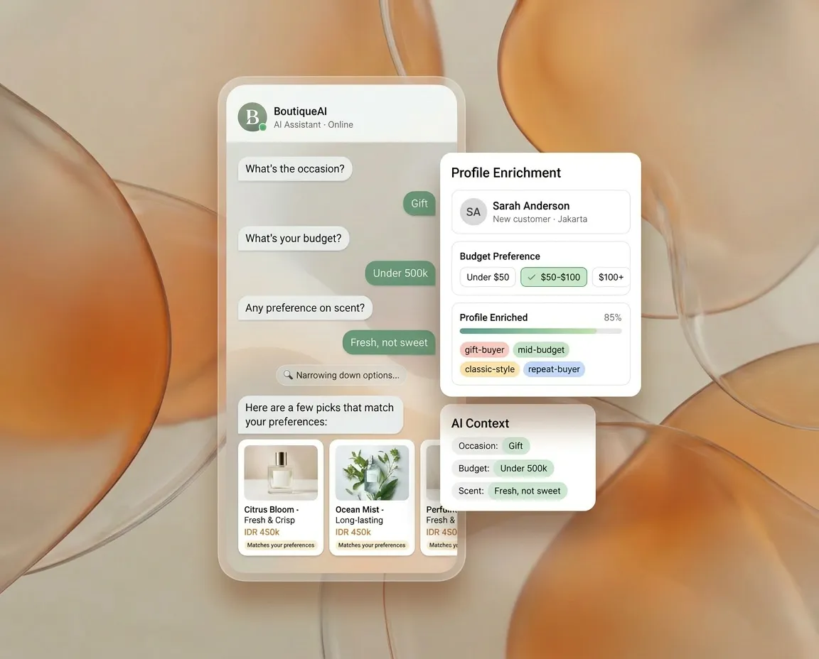 Qualification — AI asks targeted questions to narrow down the best options